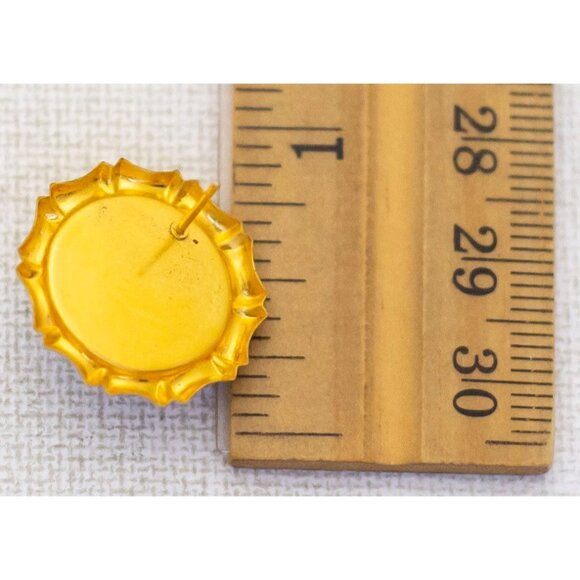 Vintage Gold/Silver Tone Circular Elegant Stud Earrings - M1 - Picture 2 of 2